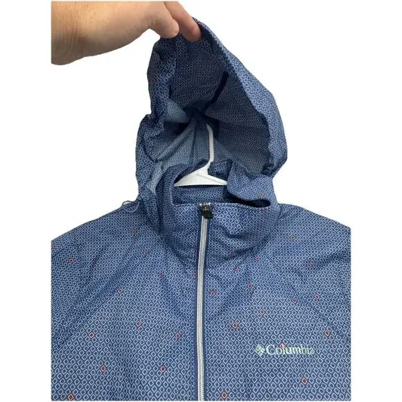 Columbia Sportswear Womens Running Jacket Size S Blue Full Zip Tuck Away Hood - Picture 3 of 12